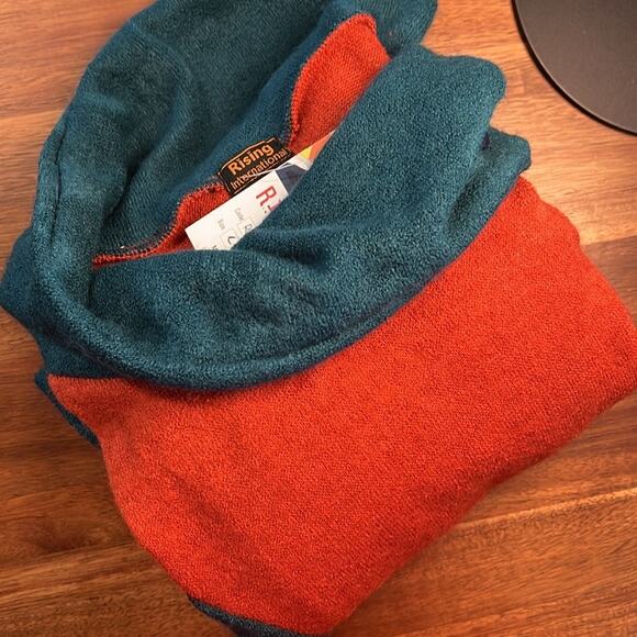 NWT Rising International Women's Size Large Tunic Dress Asymmetrical Orange Teal - Picture 4 of 4